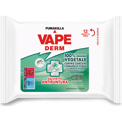 VAPE DERM 100% VEGETABLE 12 WIPES Margherita Casalinghi VAPE DERM 100% VEGETABLE 12 WIPES Margherita Casalinghi