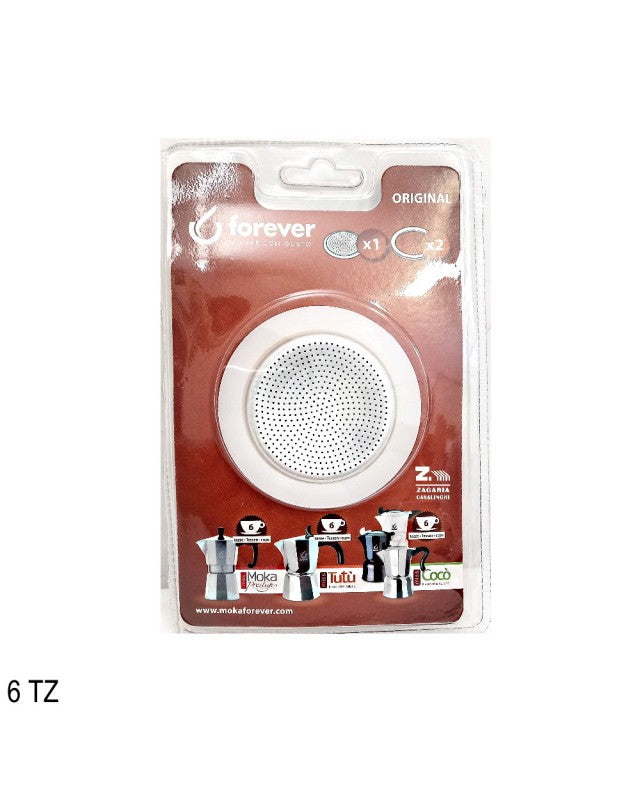 RICAMBIO FOREVER 2 GUARNIZIONI SILICONE 6 TZ + 1 FILTRO