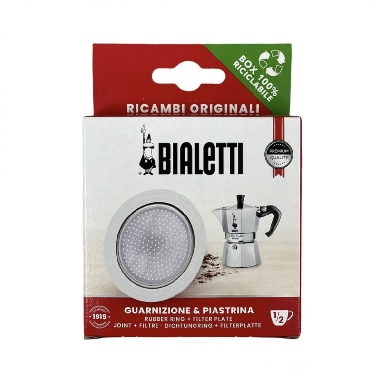 RICAMBIO PER MOKINA 1 GUARNIZIONE + 1 FILTRO - PIASTRINA MEZZA TAZZA BIALETTI