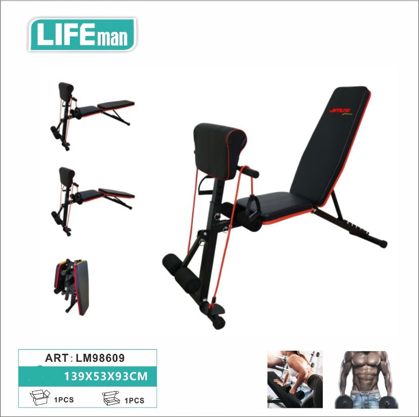 LIFEMAN WEIGHT/ABDOMINAL BENCH 139X53X93CM