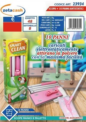 SCOPA SMARTCLEAN CON 10 PANNI ANTISTATICI