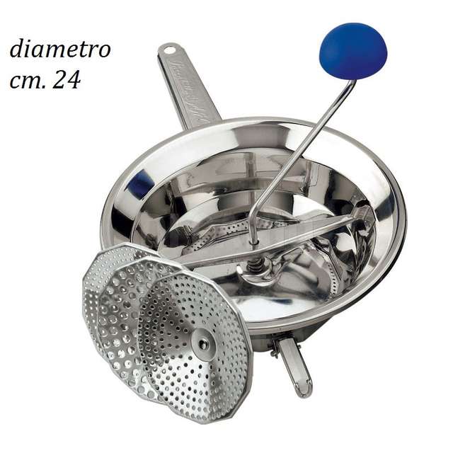 PASSATUTTO EMANUEL INOX GRANDE DIAMETRO 24 CON 3 FILTRI OMAC
