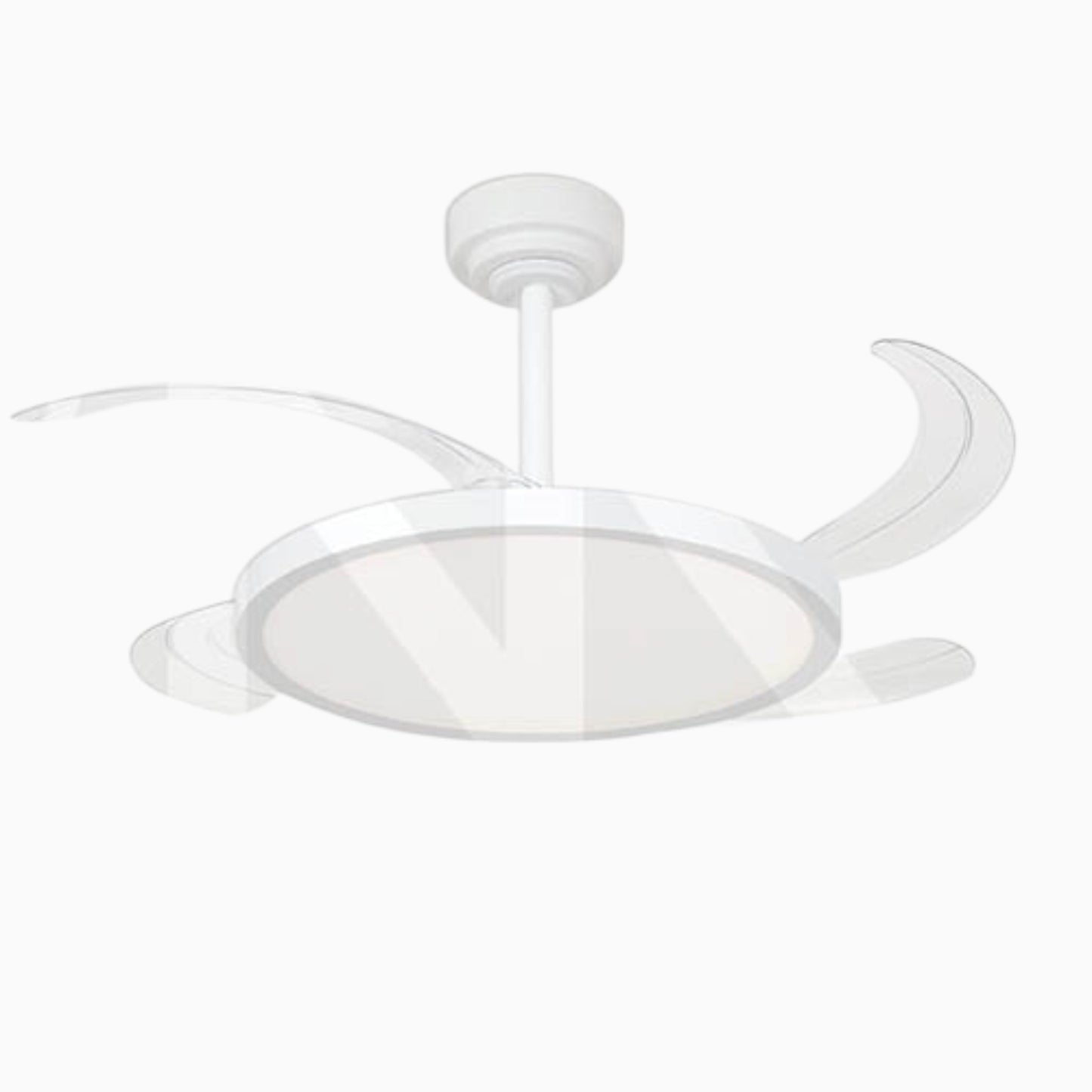 Ventilatore da soffitto ZVP4 con pale a scomparsa e luce LED 49 cm