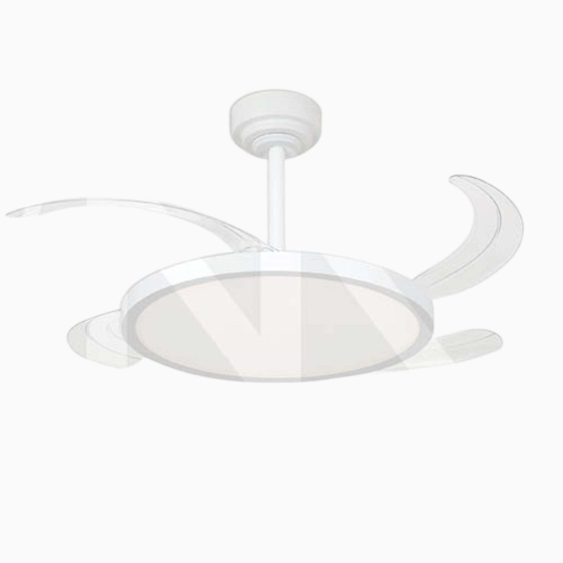 Ventilatore da soffitto ZVP4 con pale a scomparsa e luce LED 49 cm
