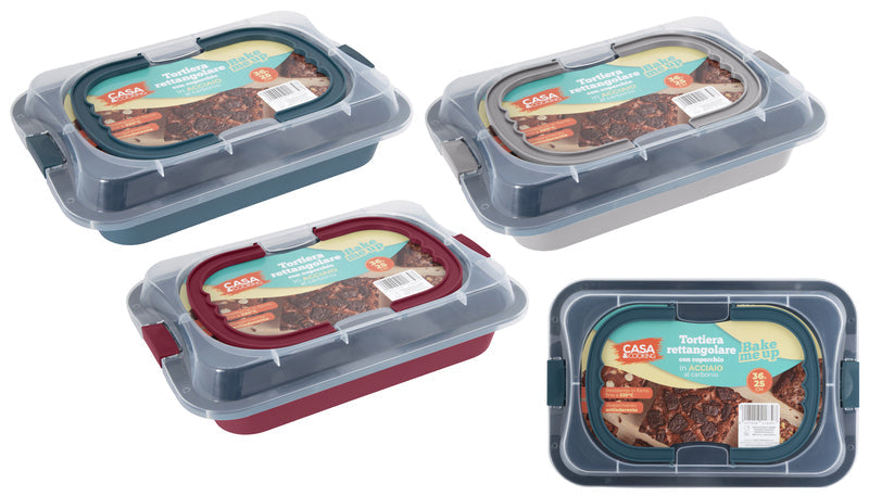 TORTIERA RETTANGOLARE C/COPERCHIO