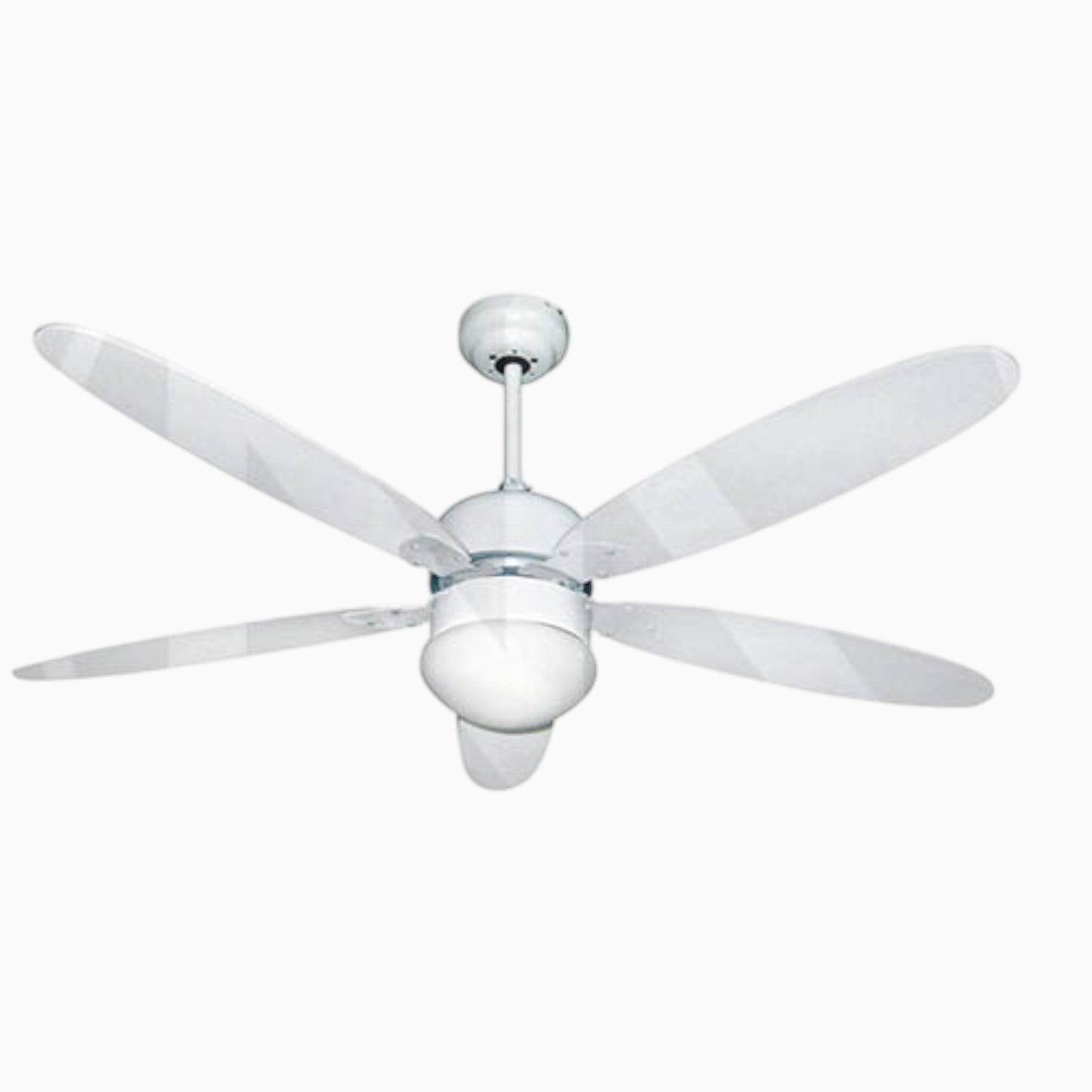 Ventilatore da soffitto bianco 5 pale in legno 132 cm con luce