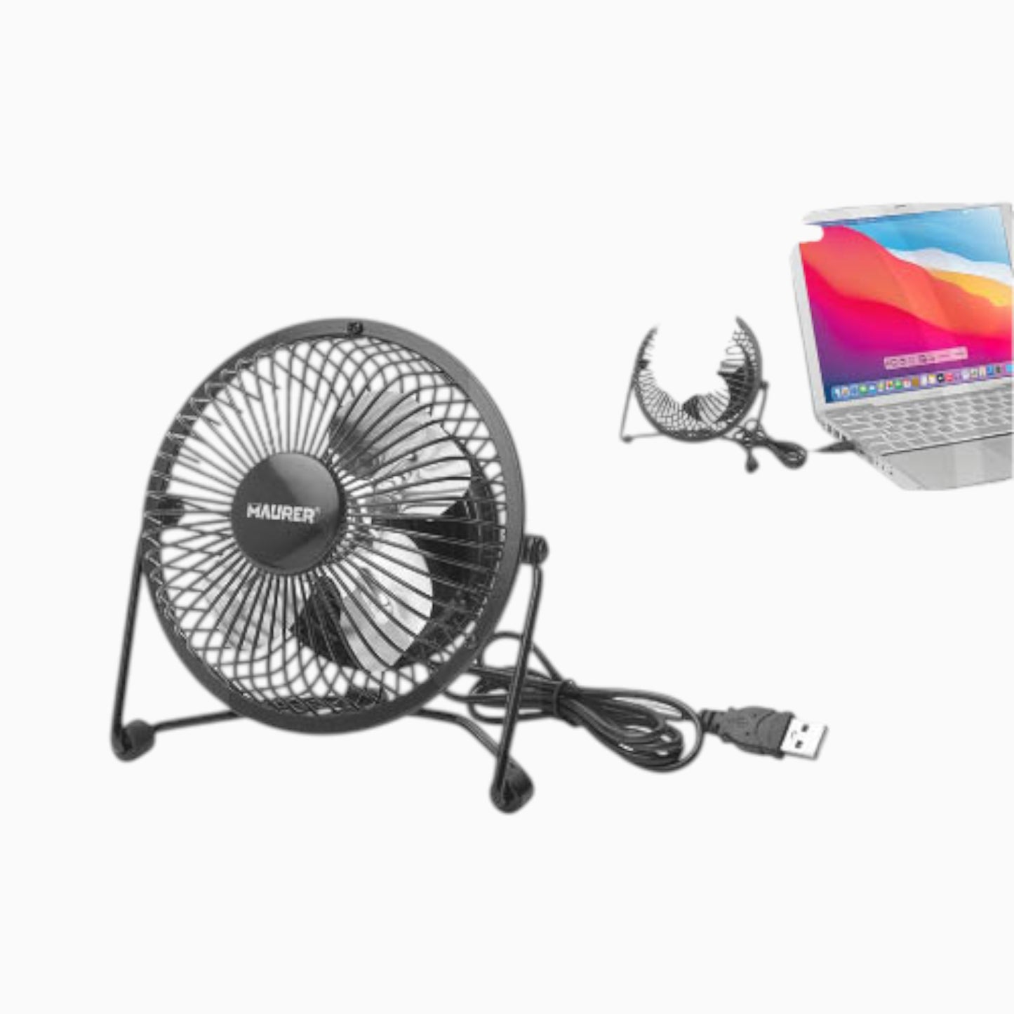 Ventilatore da tavolo Maurer 15 cm con cavo di alimentazione USB