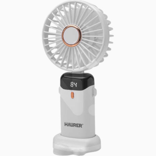 Ventilatore mini portatile Maurer con display LCD e batteria ricaricabile