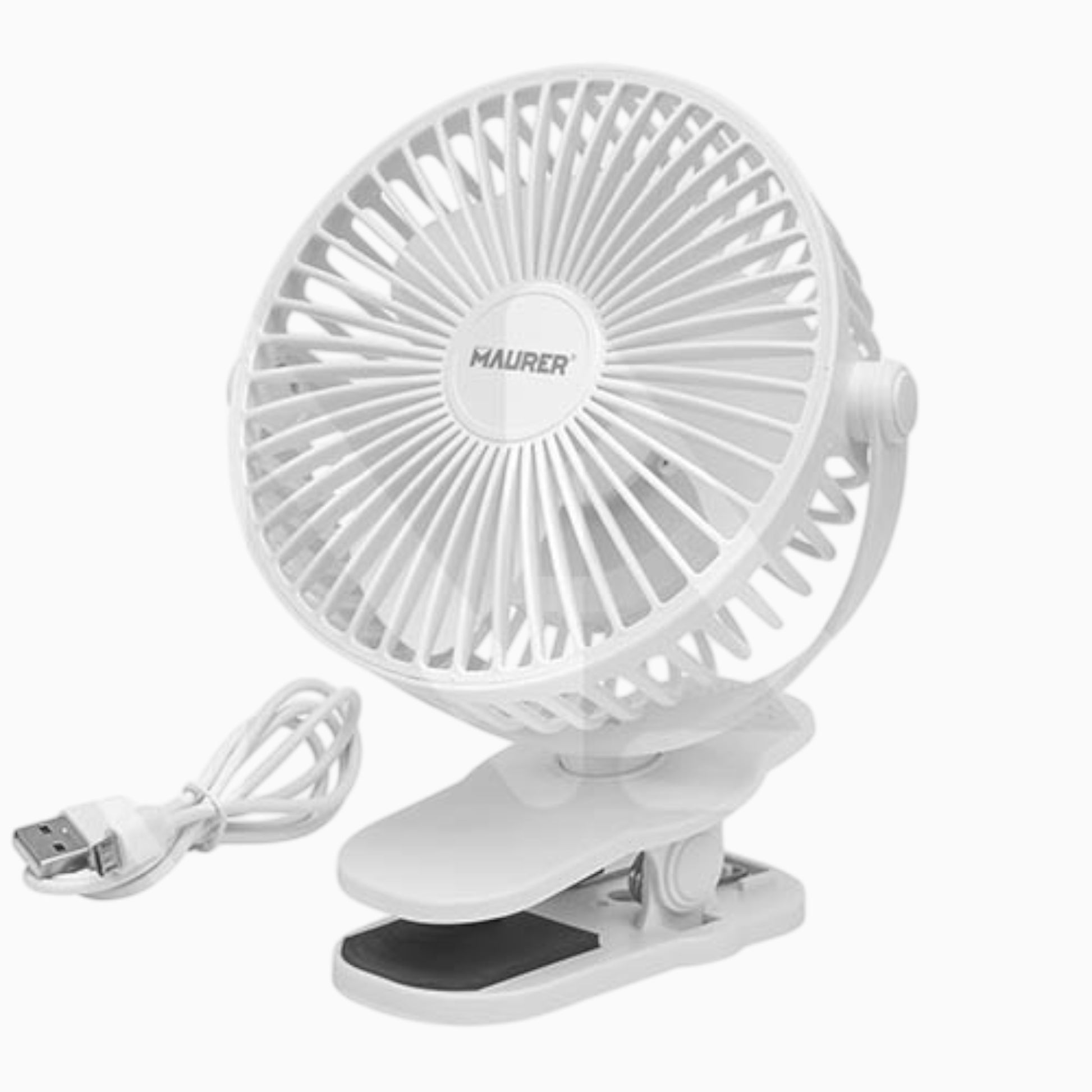 Ventilatore da tavolo Maurer 15 cm con clip e batteria ricaricabile