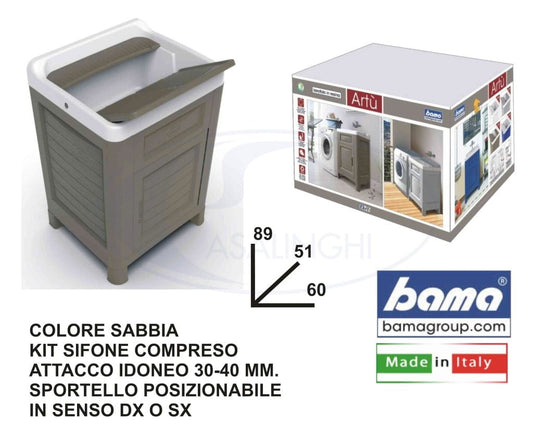 ARTU MOBILETTO LAVATOIO TORTOR 51x60x89