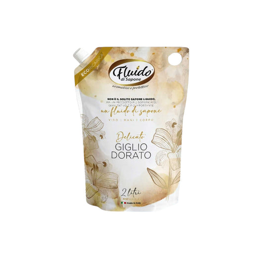 Sapone liquido mani Fluido Giglio Dorato ecoricarica da 2000 ml