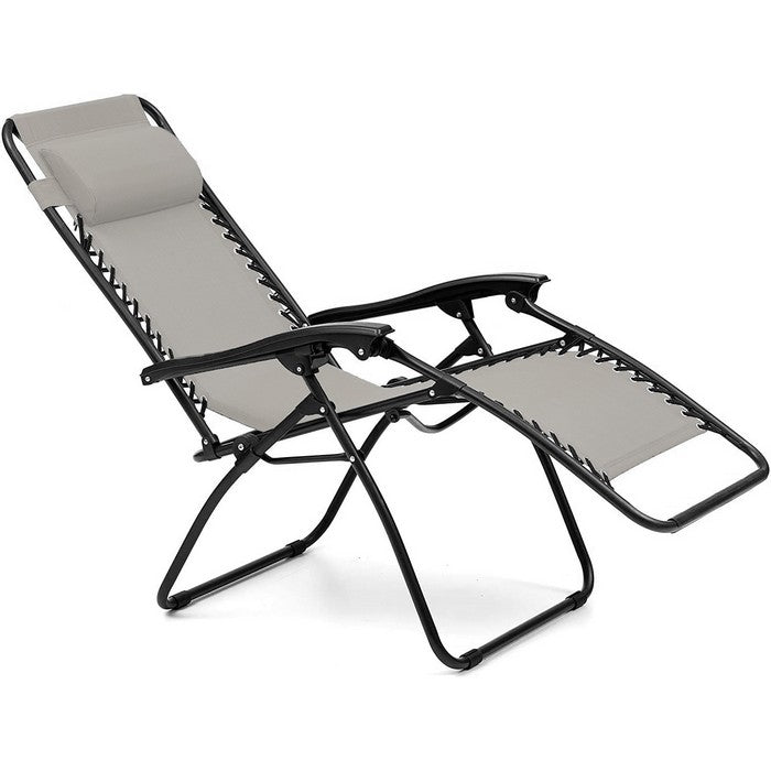 Poltrona reclinabile in metallo e textilene con cuscino - No Gravity