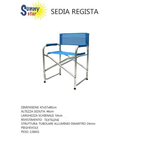 DIRECTOR'S CHAIR ALUMINUM BLUE