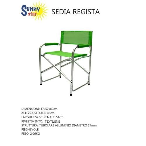 GREEN ALUMINUM DIRECTOR'S CHAIR