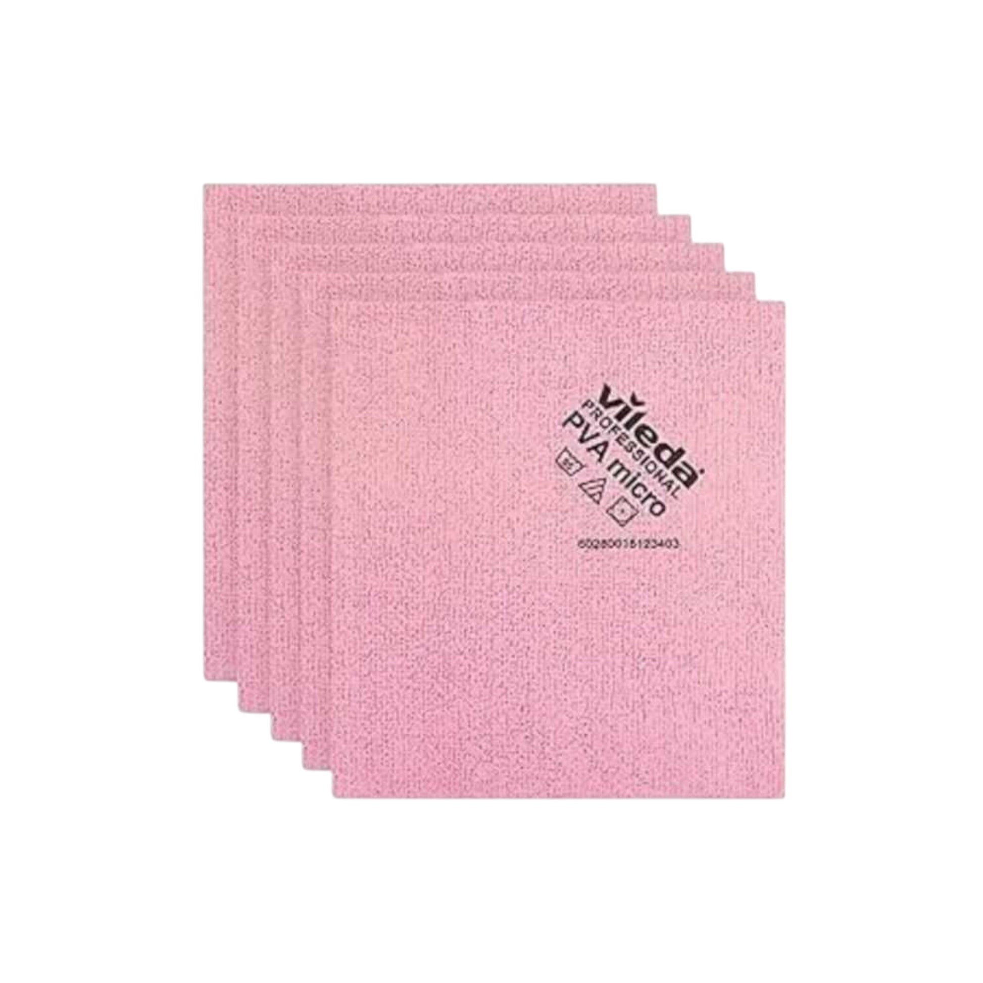 Panni multiuso Vileda PVA Micro rosa 38x35 cm confezione da 5 pezzi