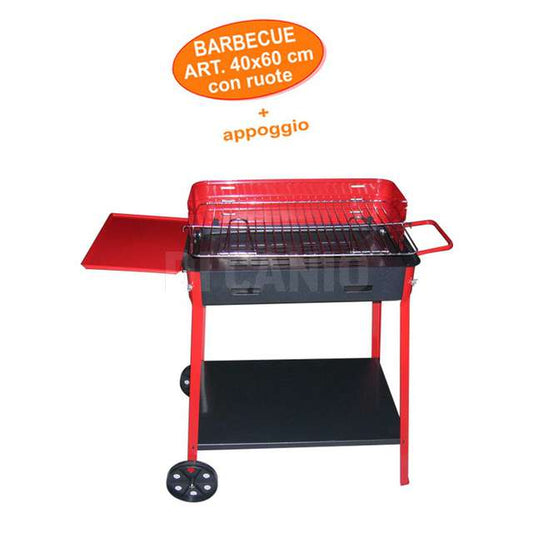 BARBECUE 40X60 C_RUOTE E BASE D'APPOGGIO + GRIGLIA