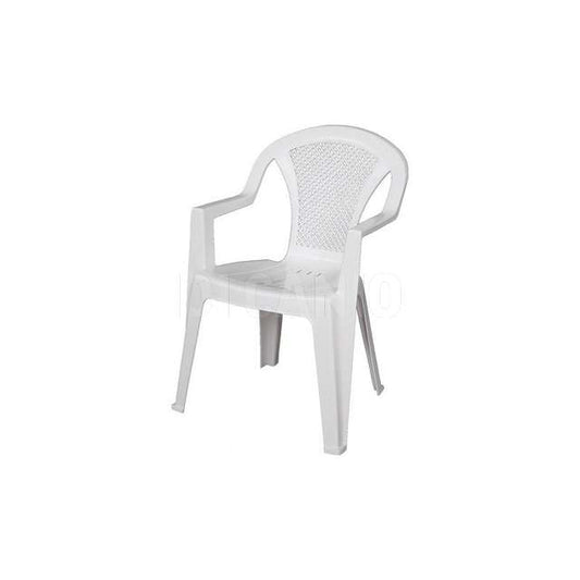 SEDIA PLASTICA ISCHIA BIANCA CON BRACCIOLI 55X54X85H