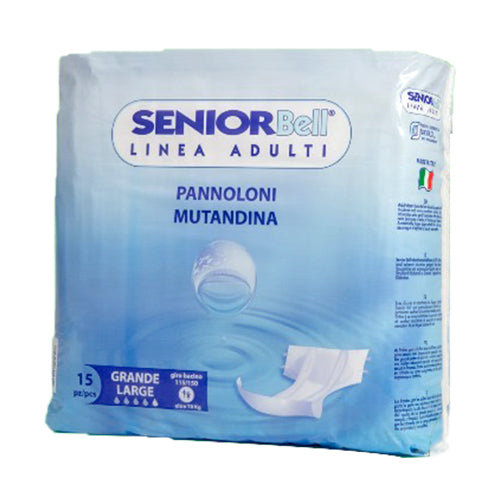 SENIOR BELL ADULT DIAPERS LARGE 15 PCS