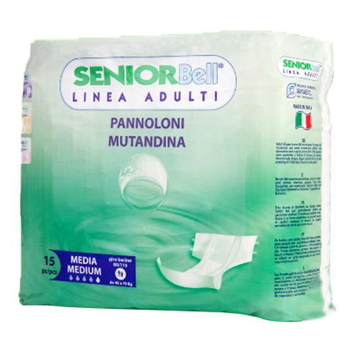 SENIOR BELL ADULT DIAPERS MEDIUM 15 PCS