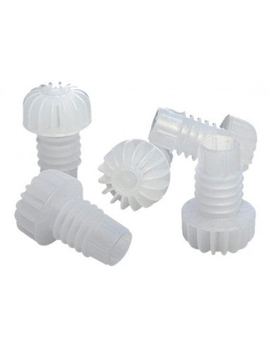 CONF 100 PZ TAPPO RIGATO IN PLASTICA PESANTE BIANCO PER BOTTIGLIE SPUMANTE