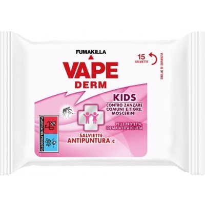 VAPE DERM SALVIETTE ANTIPUNTURA BIMBI 15 PZ