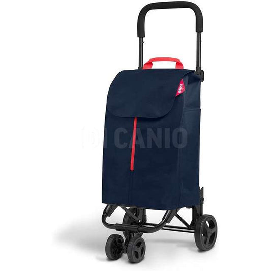 GIMI TWIN BLUE SHOPPING TROLLEY 4 WHEELS LT 56
