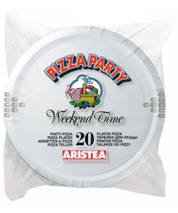 PIATTO PLASTICA PIZZA PARTY BIANCO 20PZ