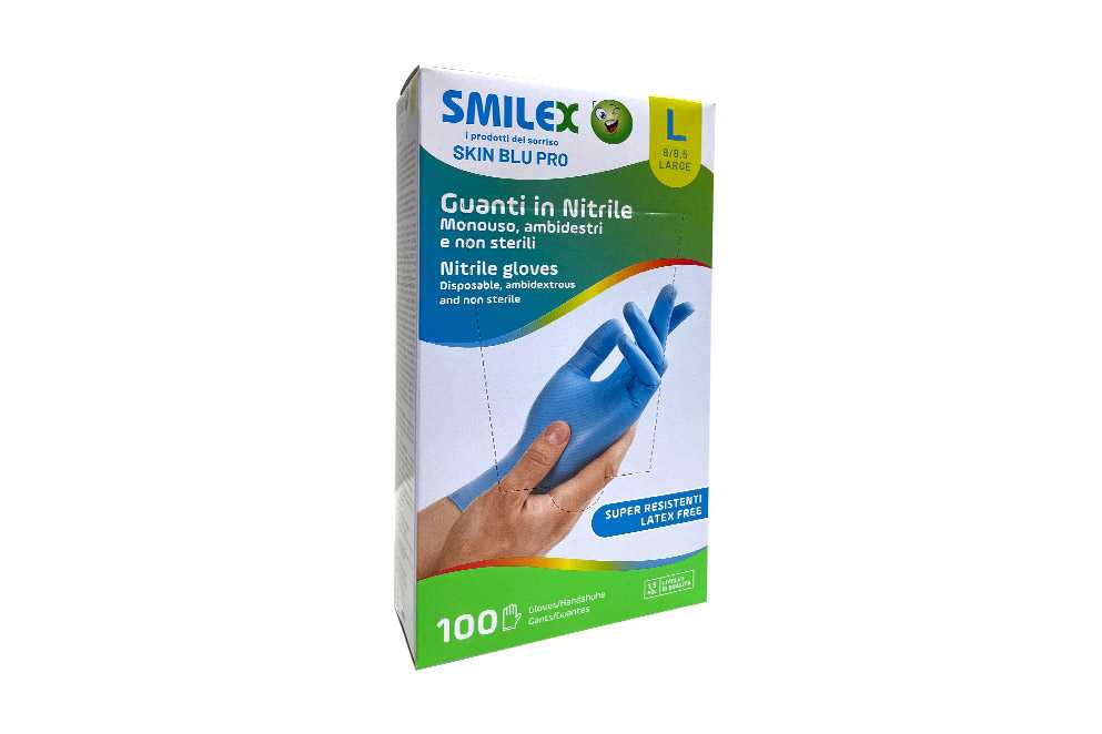 SMILEX GUANTI NITRILE BLU PZ.100