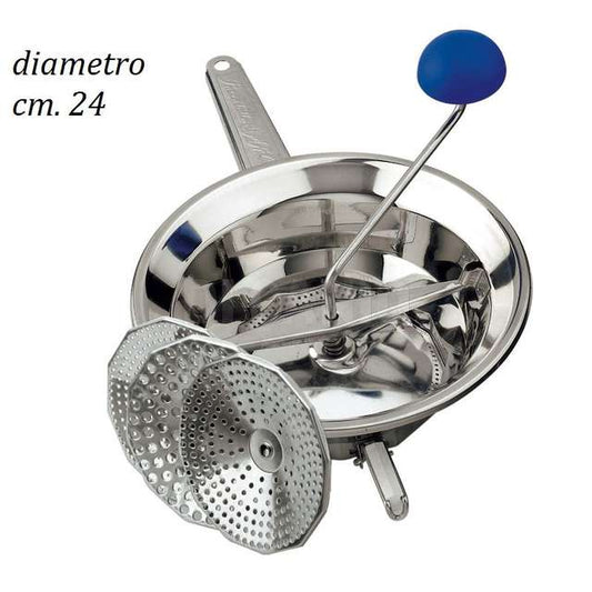 EMANUEL STAINLESS STEEL LARGE PASSATUTTO DIAMETER 24 WITH 3 OMAC FILTERS