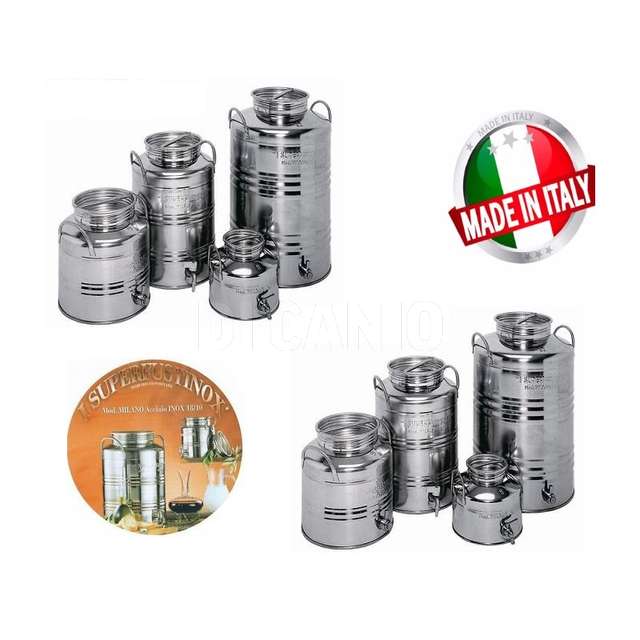 FUSTINI IN ACCIAIO INOX LT.20 DIAM,30 H,37 CON PREDISPOSIZIONE