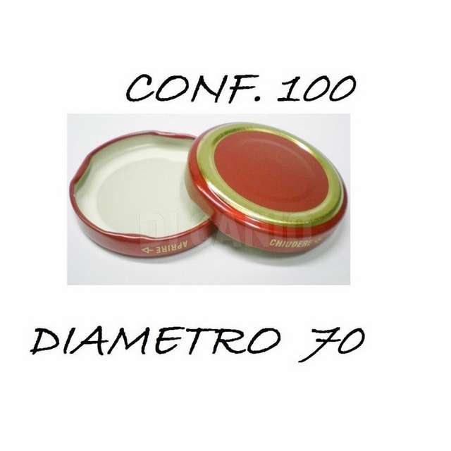 CONF. 100 PCS. CAPSULES DM.70 GOLD-RED GLASS SOMMA