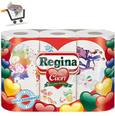 ASCIUGATUTTO REGINA DI CUORI 3 ROTOLONI